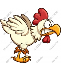 Playful cartoon chicken