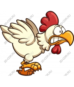 Whimsical animated chicken