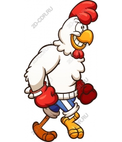  Muscular chick cartoon-boxer