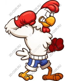  A cartoon Boxing chicken
