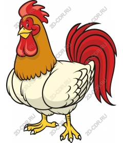 Playful cartoon rooster