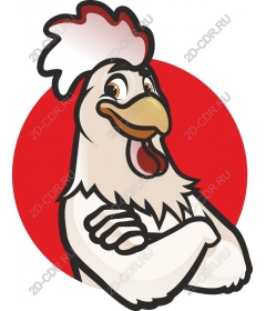 Playful cartoon chicken