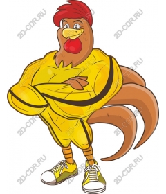  Muscular chick mascot