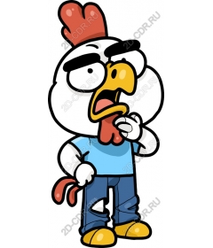 Playful cartoon chicken