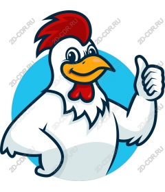  Cartoon chicken with raised thumbs