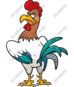  Bright cartoon rooster