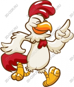 Funny cartoon rooster