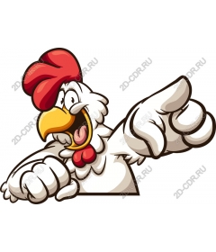 Funny cartoon rooster