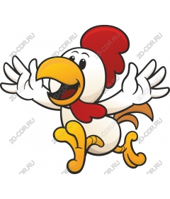 Funny cartoon chicken