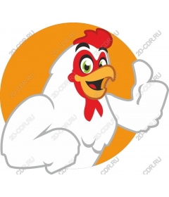 Funny chicken mascot