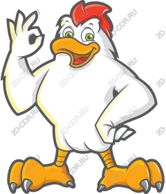 Playful cartoon chicken