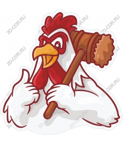 Fancy chicken with hammer