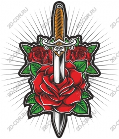  Elegant rose with sword