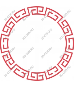  Элегантная красная круглая кайма - Greek Key
