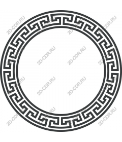 Geometric Greek key round frame