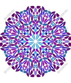  Bright floral mandala