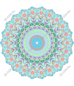  Bright geometric floral mandala