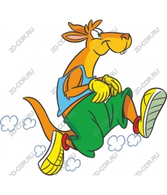 Funny cartoon kangaroo