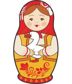  Adorable Russian nesting doll with a goose