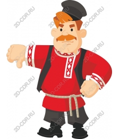  Bright traditional character in red shirt