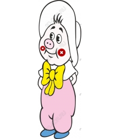 Funny cartoon character for "Pig"