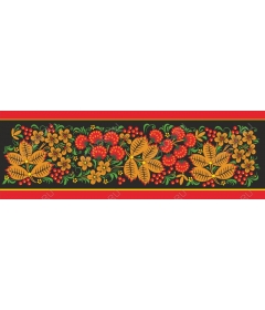 Golden leaves and red berries, floral