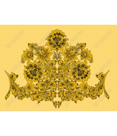 Elegant floral pattern in yellow and black colors