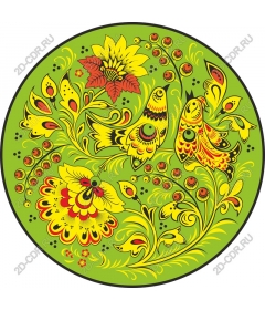 Whimsical folk art depicting flora and fauna