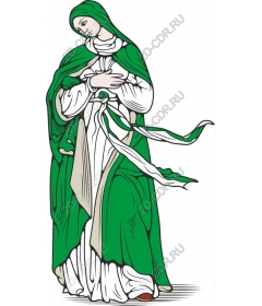 Serene figure in a green dress