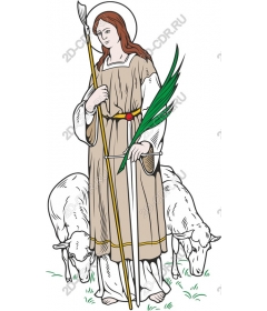 Noble guard: a female figure with sheep