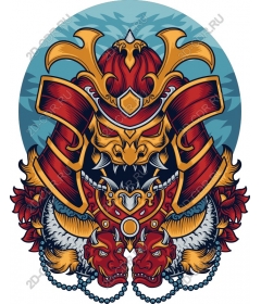  A striking mask samurai
