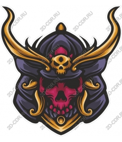  Emblem of a skull samurai