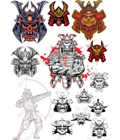 Set of cliparts "Samurai"