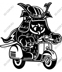 The warrior-samurai on a scooter