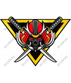  Emblem of a skull samurai