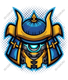  Futuristic helmet samurai