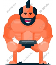  Energetic muscular weightlifter