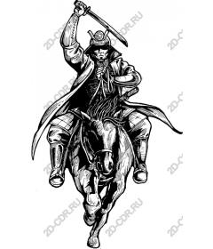 The warrior-samurai riding