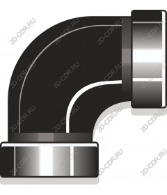  Connector knee black pipe