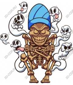  Skeleton and Ghost Halloween