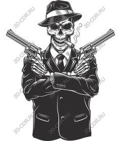Vintage skeleton gangster