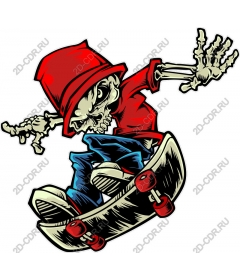  Skateboarding Skeleton