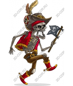  Bright pirate skeleton