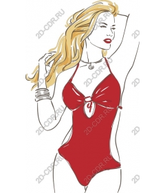 Elegant red swimsuit