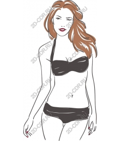 Elegant woman in a black bikini