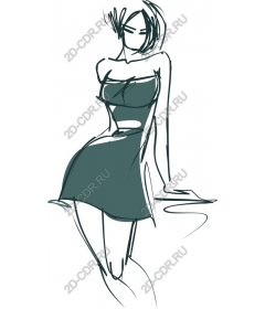 Elegant woman in dress