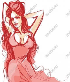  Elegant dancer in red