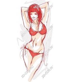  Summer vibes: confident woman in a red bikini