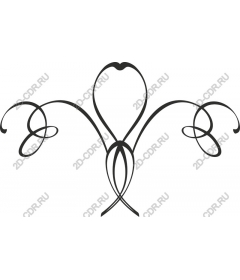  Elegant ornament in the shape of a heart in the form of a scroll