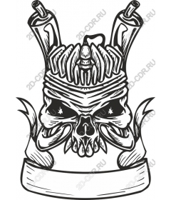  Acute skull with flames